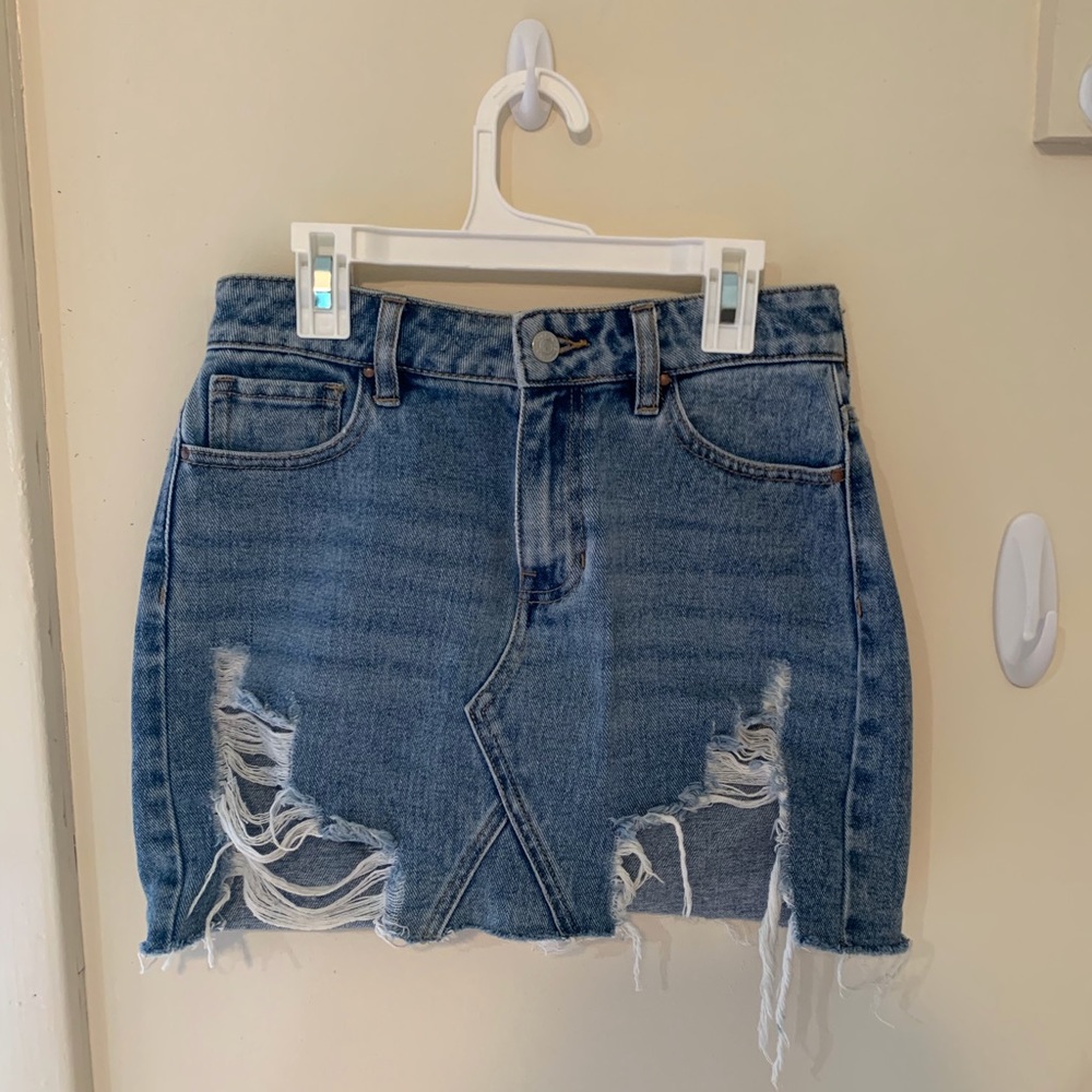Pacsun jean ripped skirt